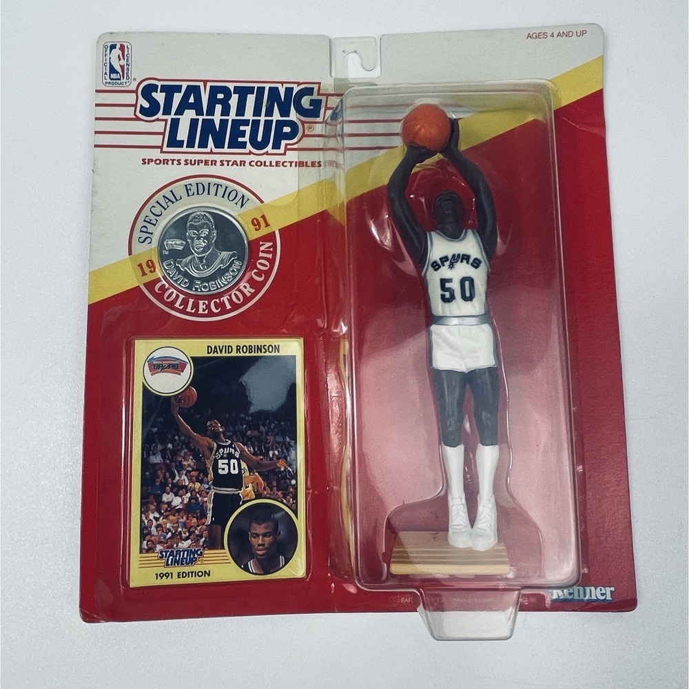 1991 Starting Lineup Sealed Figure David Robinson NBA San Antonio Spurs w Coin